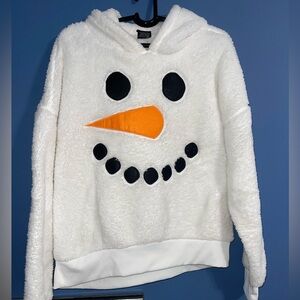 Holiday Time Snowman Fleece with Black and Orange Accents
